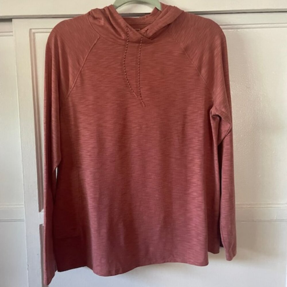 Hoodie Top Popover Women's Medium Coral Athleisure Hiking Outdoors Activewear